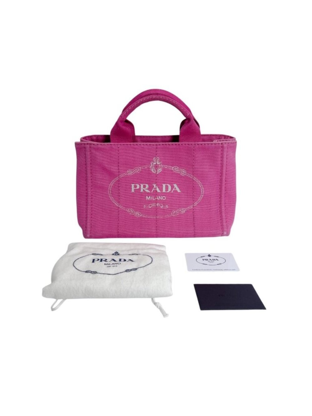 Prada Canvas Tote Canapa Pink